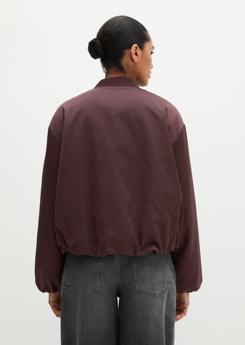 Aviator-style blouson regular cropped — Black Cherry