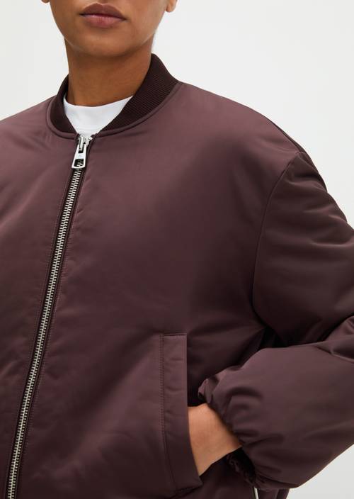Aviator-style blouson regular cropped Black Cherry in detail view