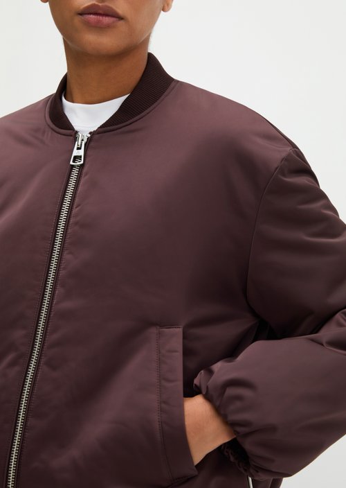 Aviator-style blouson regular cropped — Black Cherry