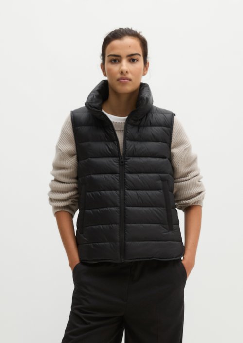 Lightweight quilted vest fitted — Black