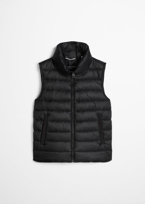 Lightweight quilted vest fitted — Black