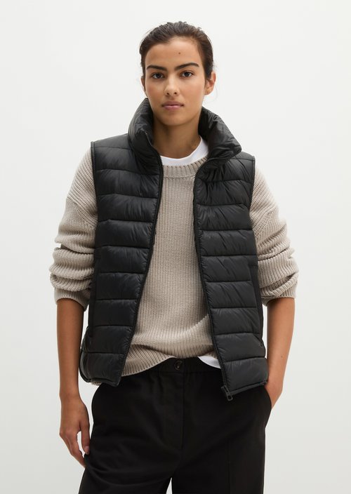 Lightweight quilted vest fitted — Black