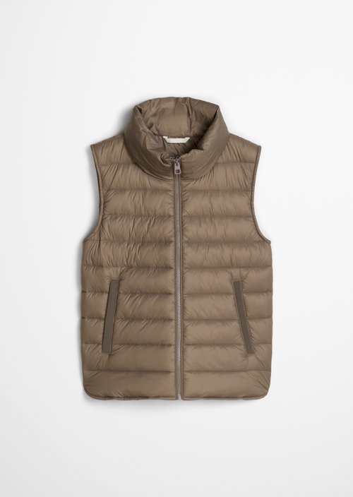 Lightweight quilted vest fitted — Stone Taupe