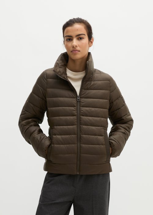 Lightweight quilted jacket fitted — Burnt Coffee