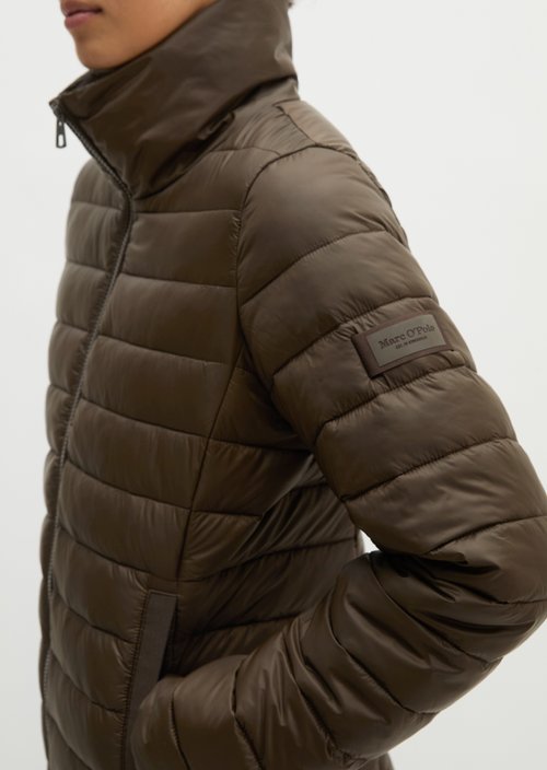 Lightweight quilted jacket fitted — Burnt Coffee