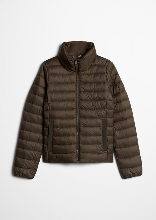 Lightweight quilted jacket fitted — Burnt Coffee