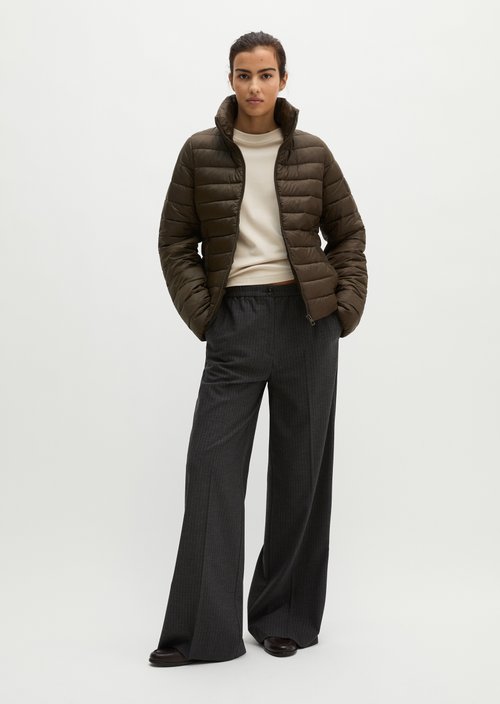 Lightweight quilted jacket fitted — Burnt Coffee