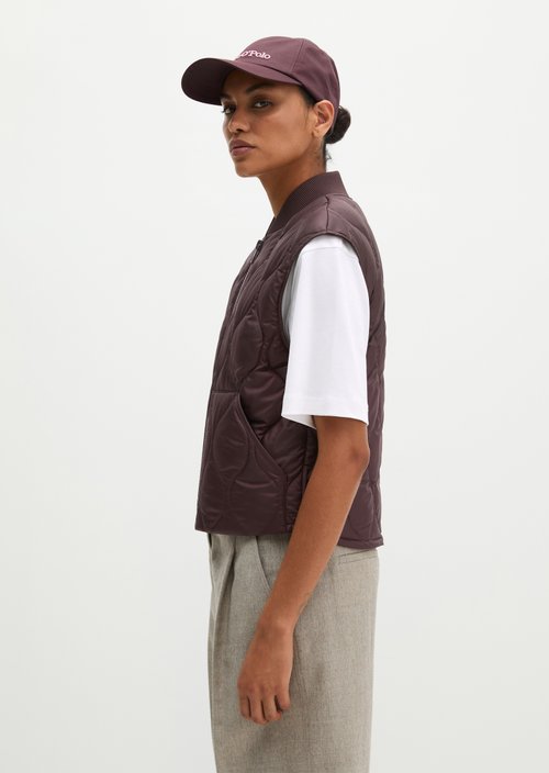 MOP x Function Quilted Vest — Black Cherry