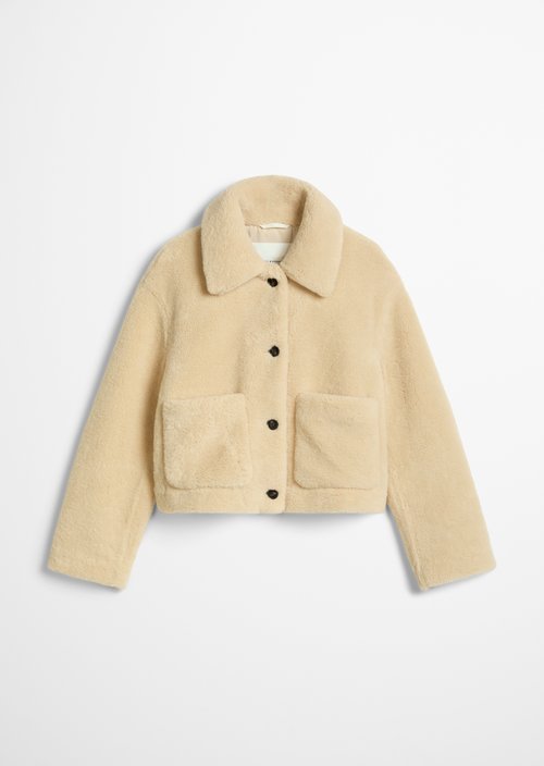Regular-Fit Teddy Jacket — Misty Sand