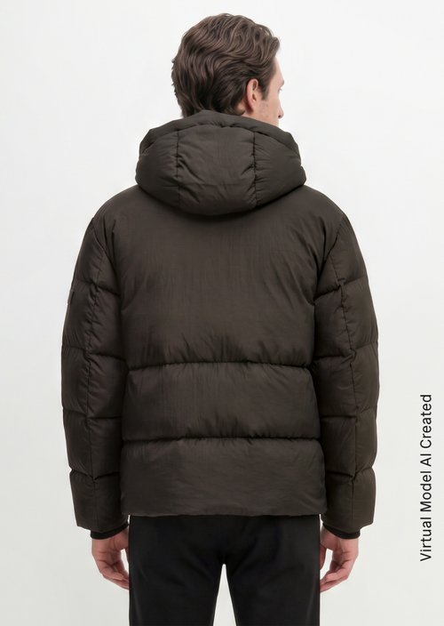 Relaxed-Fit Puffer Down Jacket — Wooden Earth