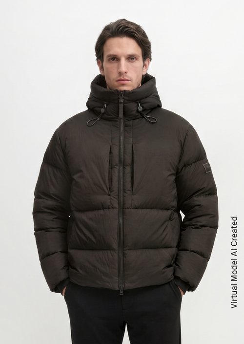 Relaxed-Fit Puffer Down Jacket — Wooden Earth