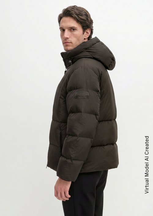 Relaxed-Fit Puffer Down Jacket — Wooden Earth