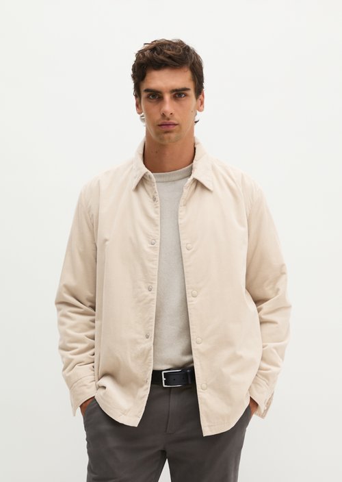 Regular-Fit Corduroy Overshirt — Linen Beige