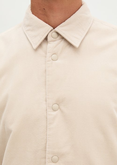 Regular-Fit Corduroy Overshirt — Linen Beige
