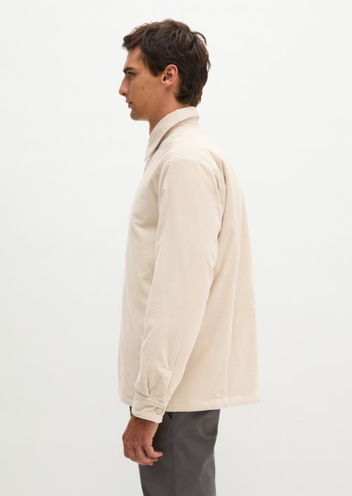 Regular-Fit Corduroy Overshirt — Linen Beige