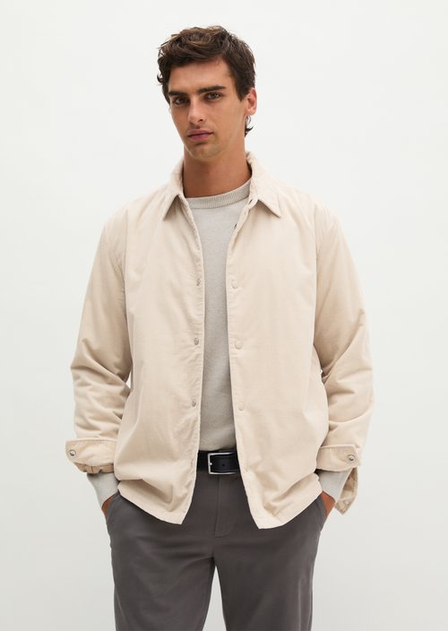 Regular-Fit Corduroy Overshirt — Linen Beige