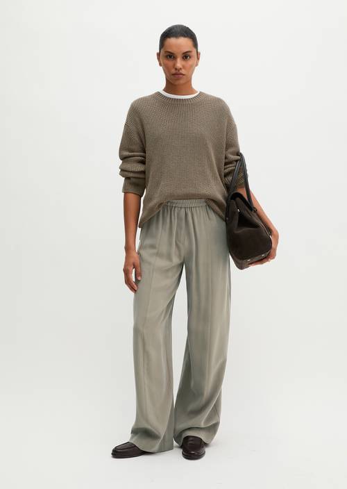 Pull en vrac Stone Taupe Melange en vue de face