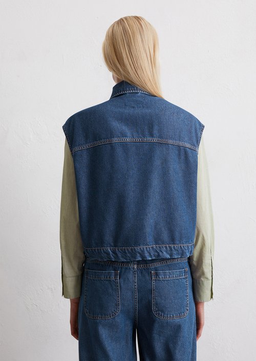 Regular denim vest — Medium Blue