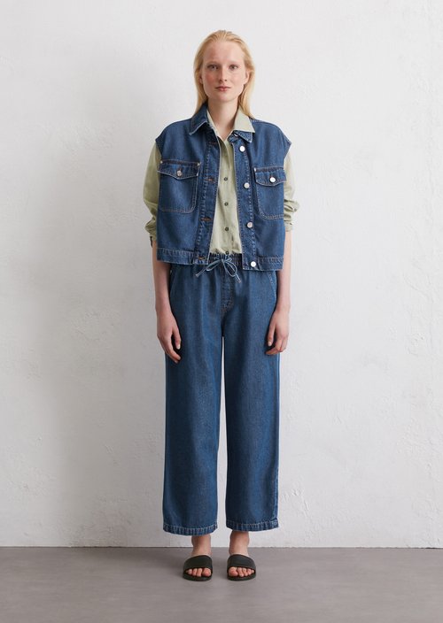 Regular denim vest — Medium Blue