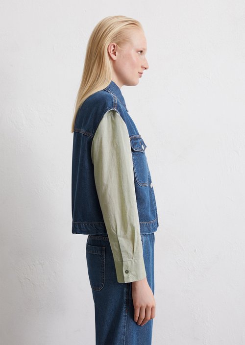 Regular denim vest — Medium Blue
