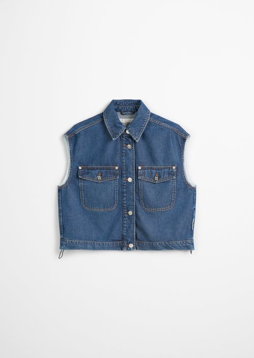 Regular denim vest — Medium Blue
