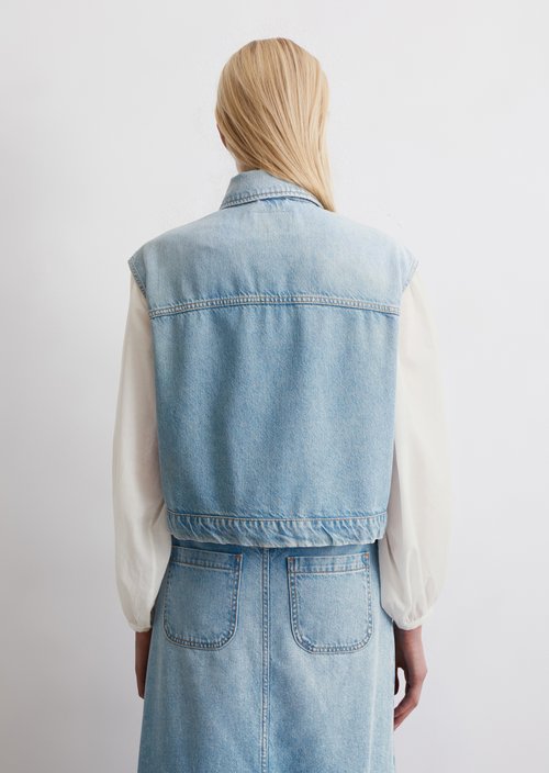 Regular denim vest — Bright Blue