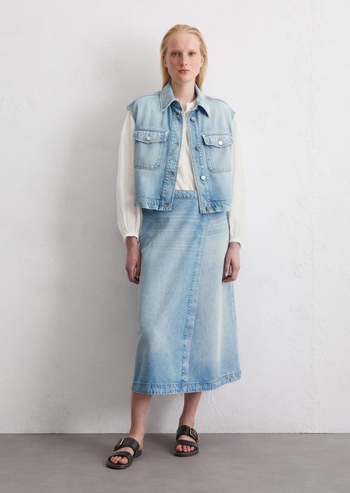 Regular denim vest — Bright Blue
