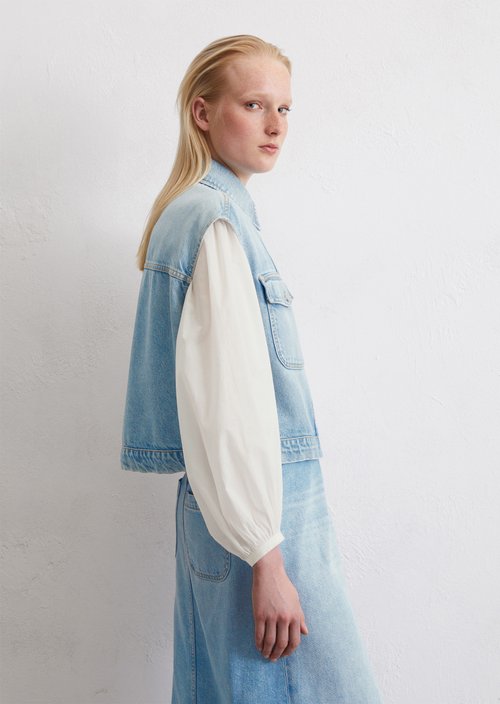 Regular denim vest — Bright Blue
