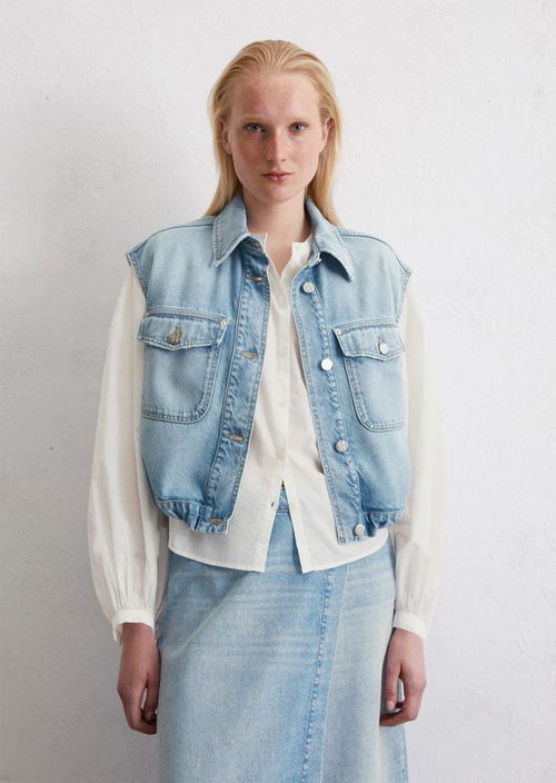 Regular denim vest — Bright Blue