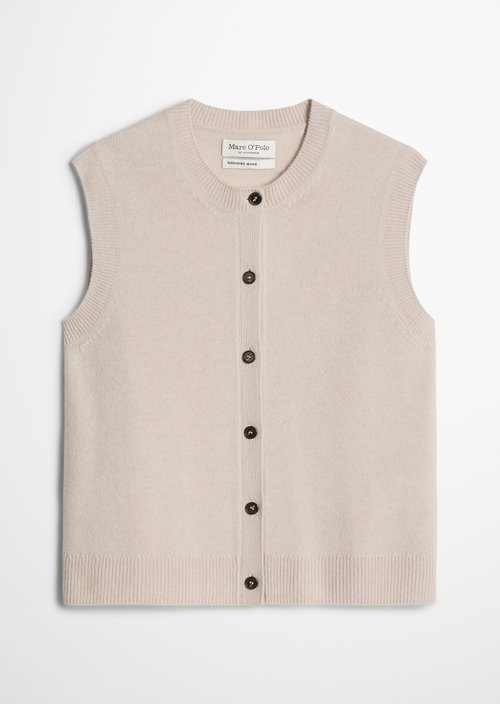 Regular sleeveless cardigan — Natural