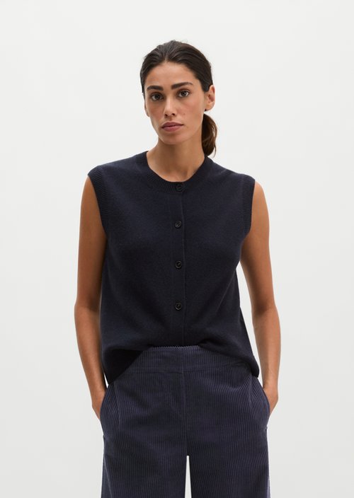 Regular sleeveless cardigan — Martime Blue