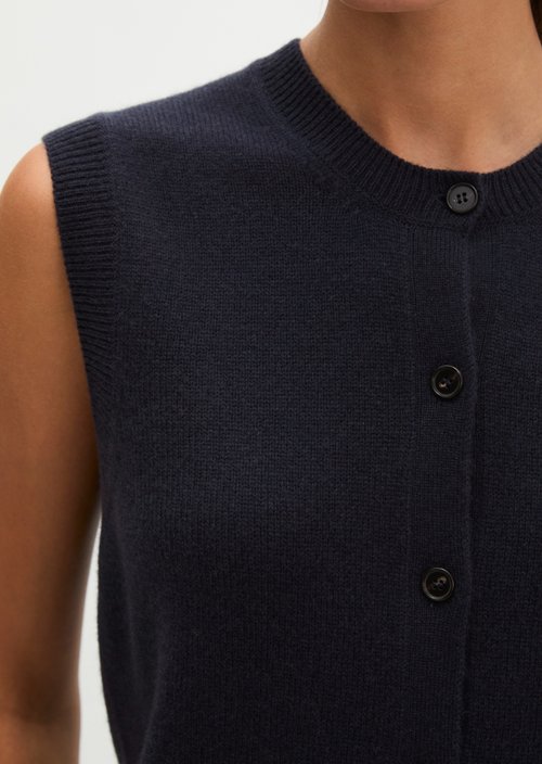 Regular sleeveless cardigan — Martime Blue