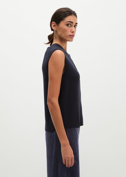 Regular sleeveless cardigan — Martime Blue
