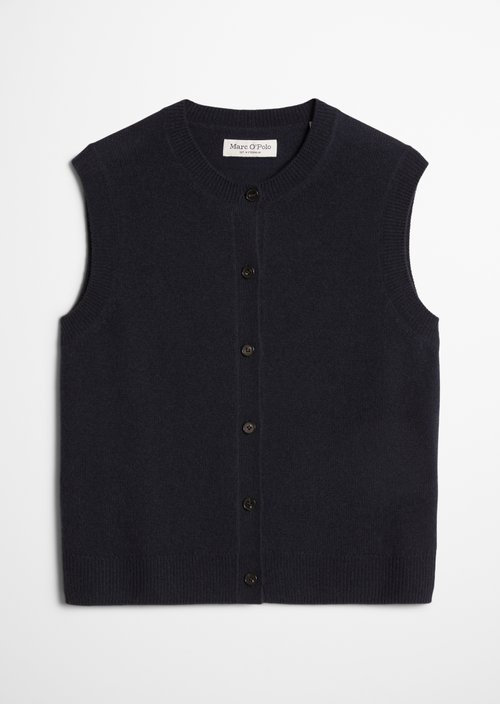 Regular sleeveless cardigan — Martime Blue