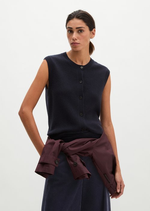 Regular sleeveless cardigan — Martime Blue