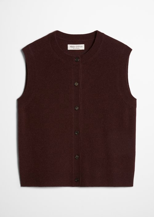 Regular sleeveless cardigan — Black Cherry