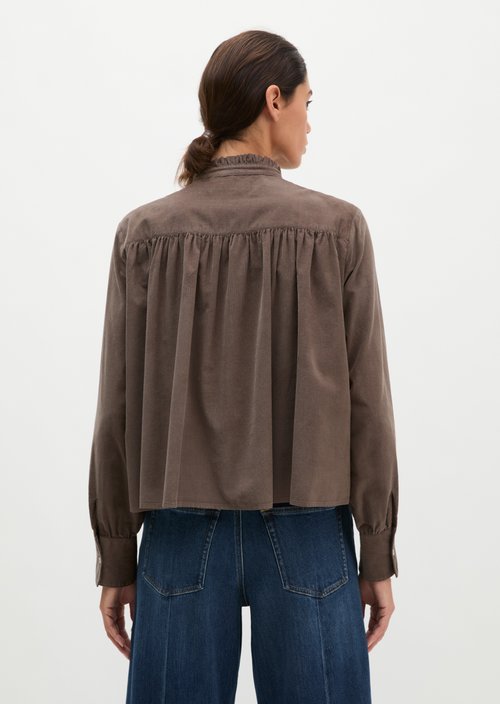 Regular ruffle blouse — Stone Taupe