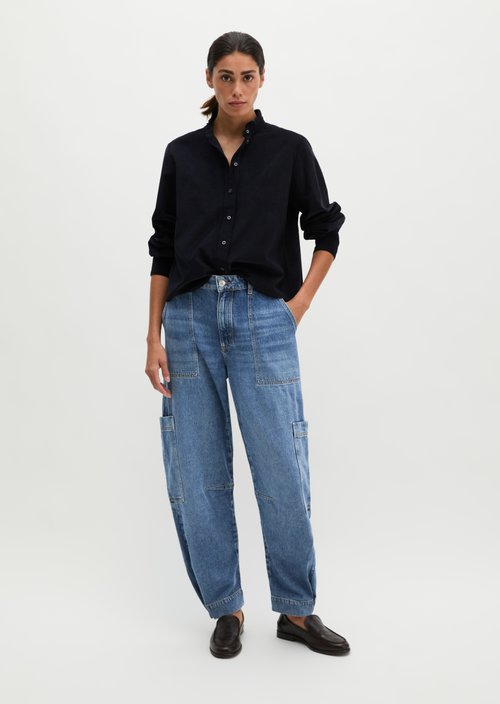 Regular ruffle blouse — Martime Blue