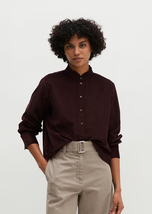 Regular ruffle blouse — Black Cherry