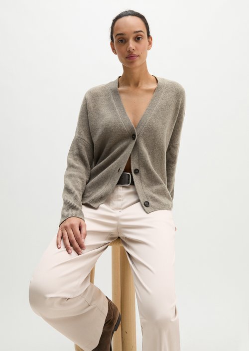 Cardigan oversize — Stone Taupe Melange