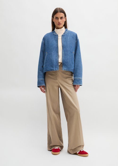 Padded denim blouson regular — Bright Blue
