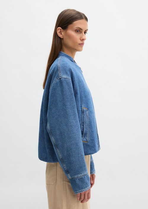 Padded denim blouson regular — Bright Blue