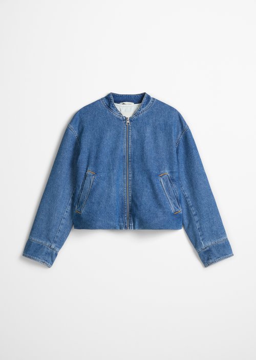 Padded denim blouson regular — Bright Blue