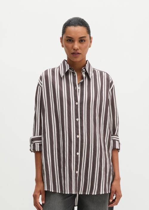 Regular-Fit Striped Shirt — Dark Red