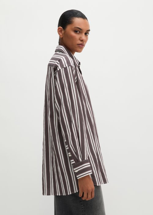Regular-Fit Striped Shirt — Dark Red