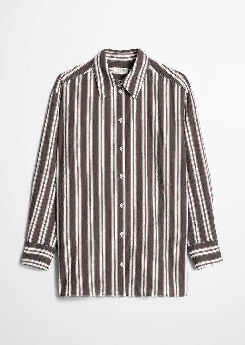 Regular-Fit Striped Shirt — Dark Red