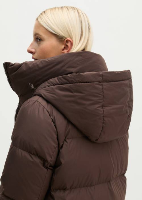 Regular-Fit Down-Filled Coat Burnt Coffee in detail view
