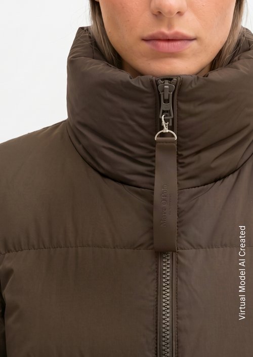 Regular-Fit Down-Filled Coat — Burnt Coffee