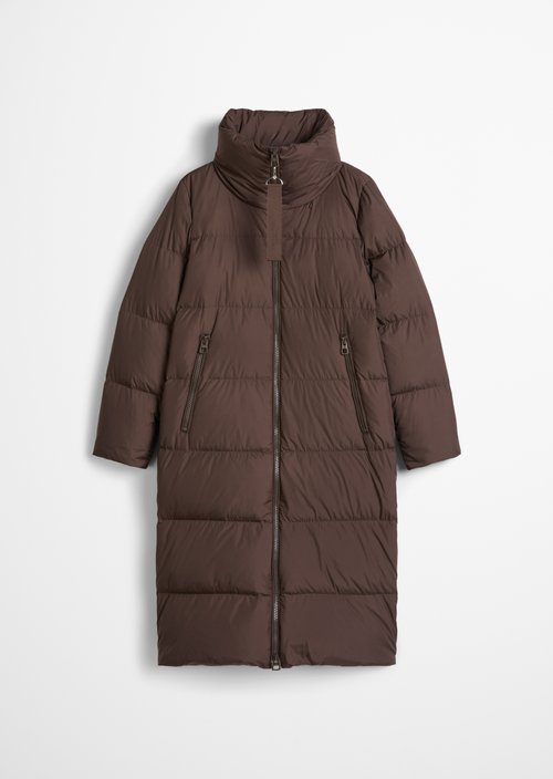Regular-Fit Down-Filled Coat — Burnt Coffee