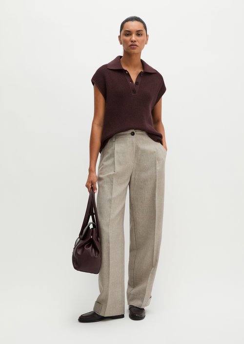 Relaxed knit polo shirt — Black Cherry